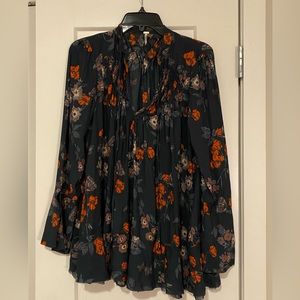 NWOT Free People Floral Blouse